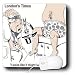 Londons Times Funny Music Cartoons - Trick Knee - Mouse Pads