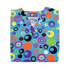 Colorful Circles Afloat V-neck Scrub Top (XS-3X) by Madison Medical