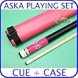 Aska Pool Cue L7000 Pink with Pink Hard Case