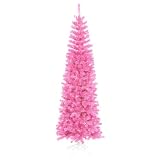 10' Pre-Lit Hot Pink Artificial Pencil Tinsel Christmas Tree - Pink Lights
