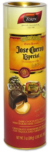 Turin Jose Cuervo Dark Chocolates with Jose Cuervo Especial Tequila Filling 7 Oz Tube