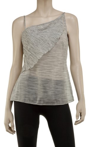 COTTON & SILK CAMISOLE GRY/CRM, XS