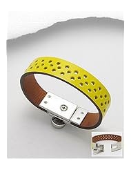 Leather Bracelet In White Base