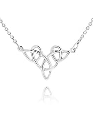 Bling Jewelry 925 Sterling Silver Trinity Celtic Knot Station Necklace 16in