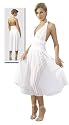Marilyn Monroe Party Plissee Kleid tailliert weiß