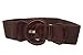 TFJ Women Fashion Elastic Belt Hip High Waist Dark Brown Faux Leather Plus M L XL