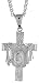 Sterling Silver 1 3/4 (41 mm) Diamond Cut Cross Pendant with Jesus Face in the Garment