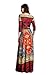 Tua USA 3/4 Sleeve Exotic Bohemian Print Stretch Knit Wrap Maxi Dress