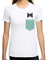 Society6 Women's Quinn - Cute Black And White Cat Tuxedo Cat Gifts For Cat Lady Gift Ideas Cell Phone Case With Cat Fitted Tee