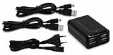 PlayStation 3 / PS3 Slim - USB AC Adapter mit 2 USB Ladekabel -1.8m- / 4 USB Anschl&uuml;sse - Kamikaze Gear