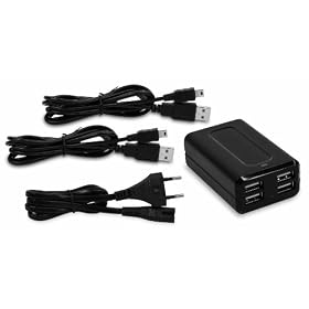 Adaptateur USB AC + 2 Cables USB (PS3)