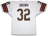 Jim Brown Cleveland Browns Autographed White Throwback Custom Jersey with HOF 71 Inscription