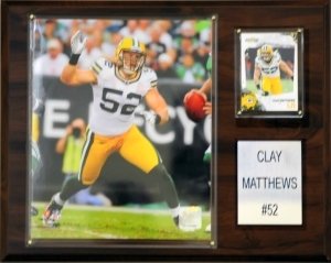Green Bay Packers Plaque - Clay Matthews 12''x15'' Player