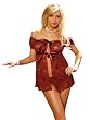 Burgundy Lace Babydoll Flyaway Front Off The Shoulders Sexy Lingerie