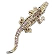Red Rhinestone Golden Crocodile Brooches