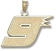 Driver Number 9 Large 5/8" Charm/Pendant -14K/10K, Stainless Steel or Gold Plated