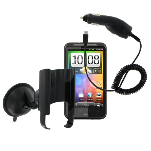 Kit Navi-Pack mit Multi oberfl&auml;chen Saughalter und Kfz-Ladeger&auml;t f&uuml;r HTC Desire HD Schwarz
