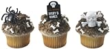 12 Halloween Spiders, Skull, & Tombstones Cupcake Rings Party Favors 12 Halloween Spiders, Skull, & Tombstones Cupcake Rings Party Favors