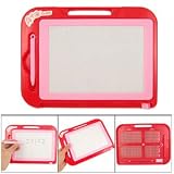 Red Pink Plastic Frame Magnetic Writing Drawing Board