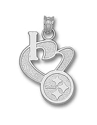 925 Silver Pittsburgh Steelers "I Heart Logo" Pendant