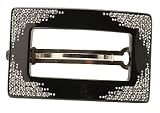 L. Erickson Box Cut Pave Barrette - Black/Crystal Swarovski