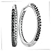 1/4ct tw Black Diamond Hoop Earrings set in Sterling SIlver