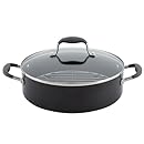 Anolon Advanced Hard Anodized Nonstick 5-1/2-Quart Covered Braiser with Rack. Gray