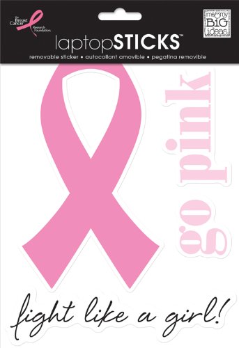 Me and My Big Ideas Removable Laptop Sticker, Breast Cancer Awareness, Flight Like A Girl