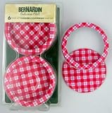 Mason Jar Lids & Screw Bands - Wide - Gingham - Red