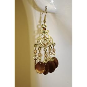 Saka's Dangle Gold Tone Metal Chandelier Earrings
