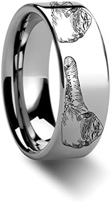 Jabba the Hutt Star Wars Polished Tungsten Engraved Ring Jewelery - 8mm
