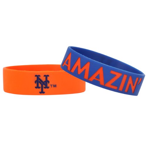 Forever Collectibles MLB New York Mets Bulky Bandz Bracelet 2-Pack