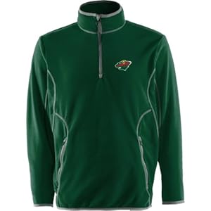 NHL Minnesota Wild Men's Ice Pullover, Dark Pine/Steel, Large