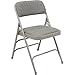 National Public Seating 2302 Deluxe Fabric Upholstered Triple Brace Double Hinge Premium Folding Chair, Graystone Surface, Gray Frame