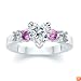 1.25 CT HEART DIAMOND W ROUND PINK SAPPHIRE RING 18K