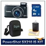 Canon PowerShot SX210 IS Digital Camera (Black) 4246B001, 14.1 
Megapixel, 14x 28-392 mm (IS) Zoom, 3.0 LCD, 720p HD Video with Stereo 
Sound, DIGIC 4 Image Processor, 4 GB Memory, Case, & Lens Cleaner