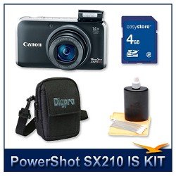 Buy Canon PowerShot SX210 IS Digital Camera (Black) Best Price with Fast Shipping.