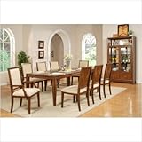 Harper 9 Piece Dining Table Set in Multi-Step Rich Cherry