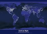 Earth Night POSTER globe sattelite map RARE NEW planet - 24" x 36"
