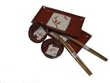6 pcs Japanese Sushi Plate Set blk sakura