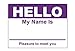 Purple Hello My Name Is Name Badge Tag Labels Stickers - 1 Roll