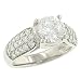 3 Row Pave Diamond Engagement Ring .73cttw (CZ ctr)
