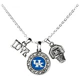 KENTUCKY WILDCATS Multi Charm Love Basketball Blue Silver Necklace Jewelry-UK Basketball Necklace