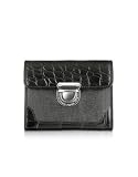 Giorgio Fedon 1919 City - Ladies` Black Croco Trim Buckle Wallet