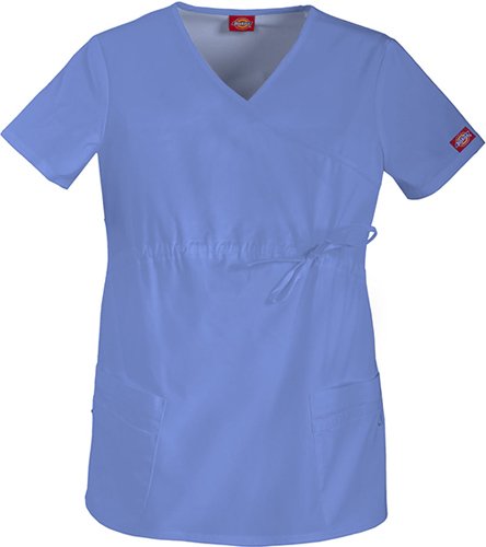 Gen Flex by Dickies Women's Maternity Mock Wrap Solid Scrub Top