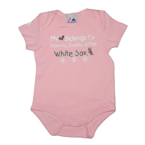 MLB Chicago White Sox Baby / Infant One-Piece Bodysuit / Romper / Onesie - Pink (Size: 6/9)