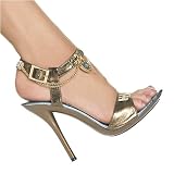 Highest Heel Women's DOLL 101 4 1/2 Unit Bottom With Heart And Chain Locket On Qtr Sandal