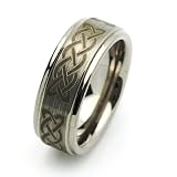 8MM Comfort Fit Tungsten Wedding Band Celtic Knot Engraved Ring For Men & Women ( Size 7 to 14) Cobalt Free