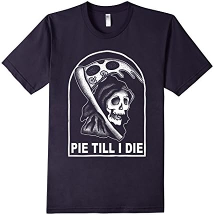 Men's Pie Till I Die Grim Reaper Pizza Love Funny T-Shirt Large Navy