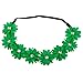 LUX ACCESSORIES Green Flower Floral Chiffon Headband